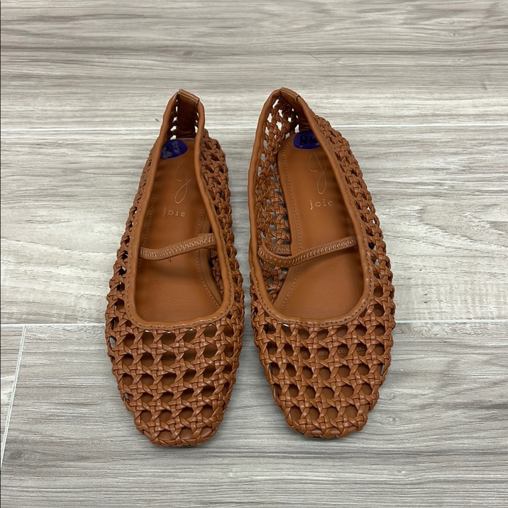 Joie Tan Woven Leather Flats